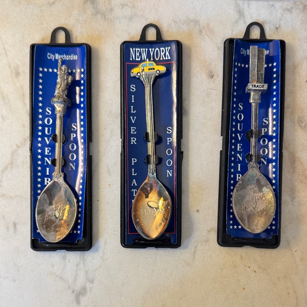 New York Souvenir Silver Plated Spoons Set